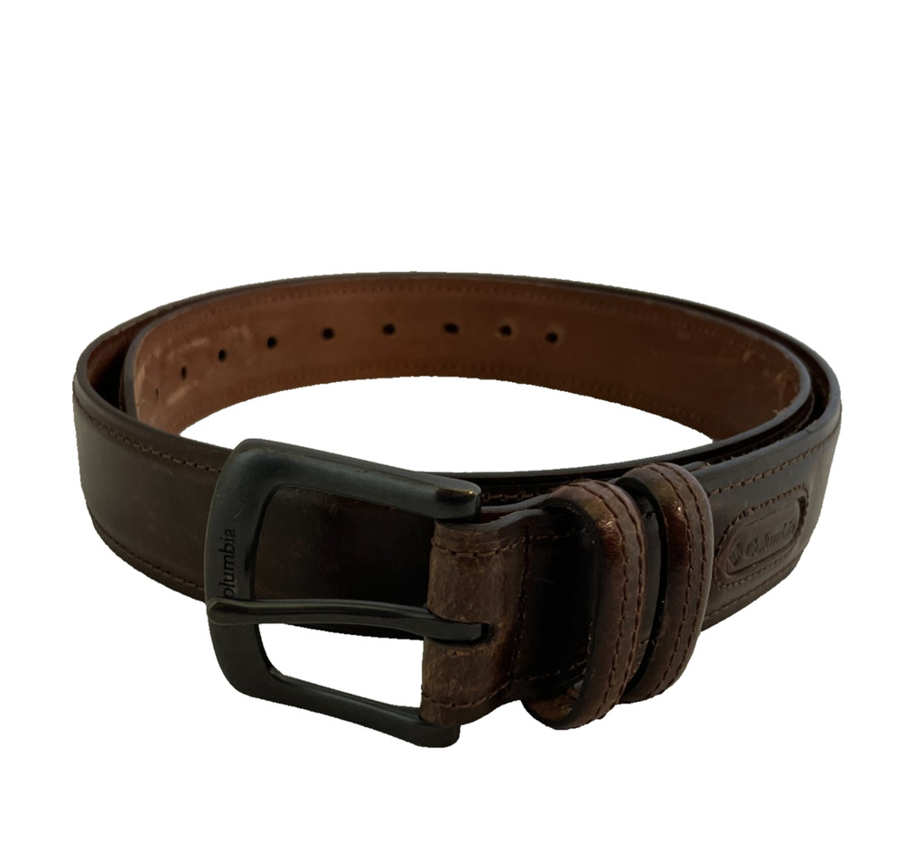 Men's XL (42"-44") Columbia Brown 100% Genuine Leather Belt
